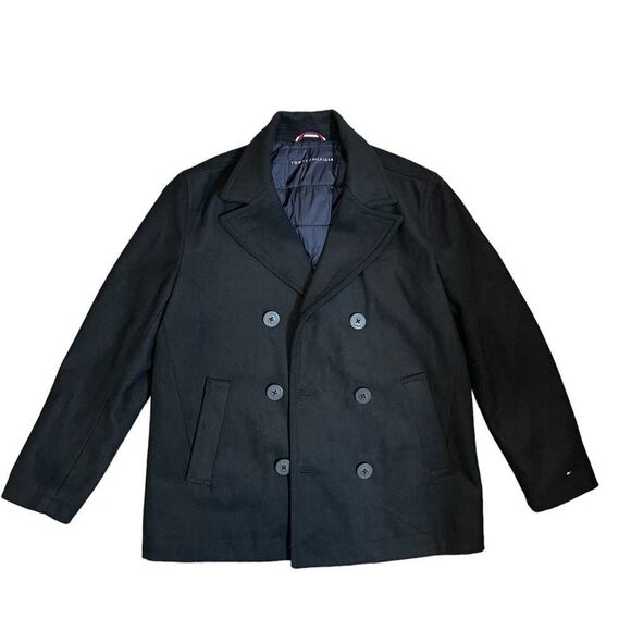 Wool Blend Tommy Hilfiger Double Breasted Peacoat size L - Picture 3 of 7